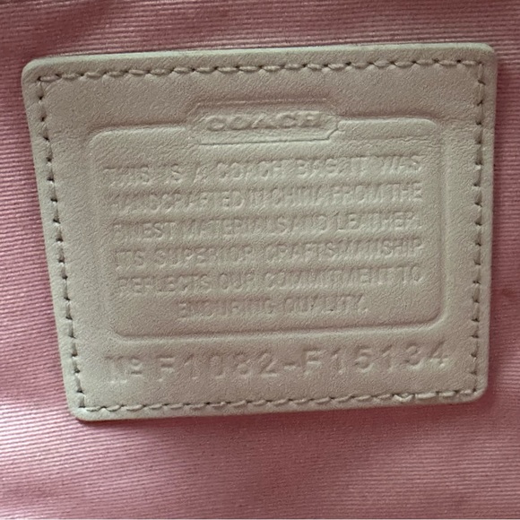 Coach Chelsea Heritage Stripe Diaper Multi-Use Bag Pink Beige Large - Picture 7 of 16